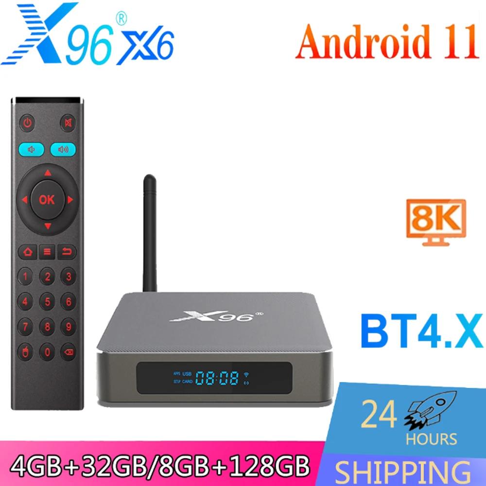 X96 X6 TV BOX ȵ̵ 11.0 RK3566 8K  1000M ̴ 2.4G  5G   BT4 X Ʈ TV ڽ ̵ ÷̾, X96X6